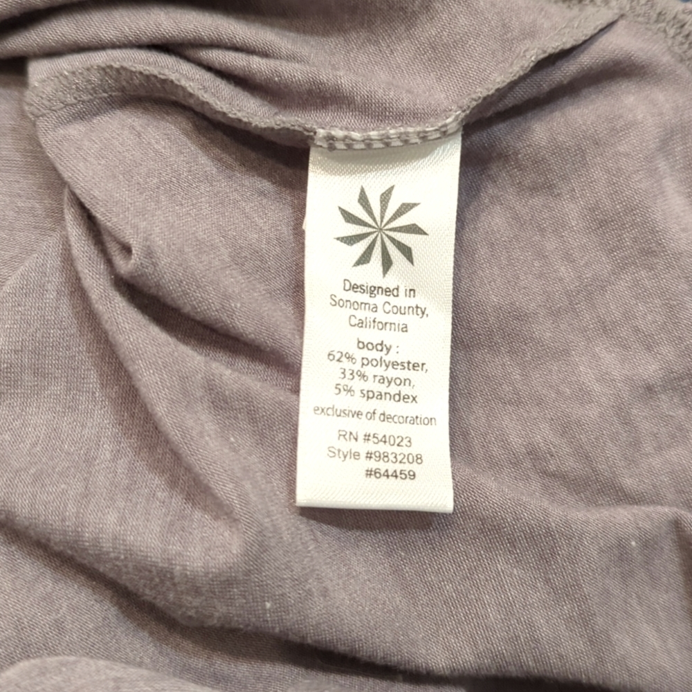 Athleta Tee V Neck Exercise Grey Heather Ruched Mini Dress Size XS - Picture 7 of 8